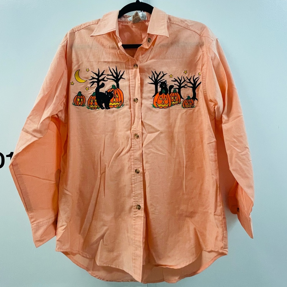 vintage 90s black cat halloween shirt!